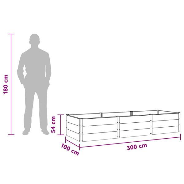 Grote foto vidaxl verhoogde plantenbak zwart 300 x 100 x 54 cm alu. tuin en terras overige tuin en terras