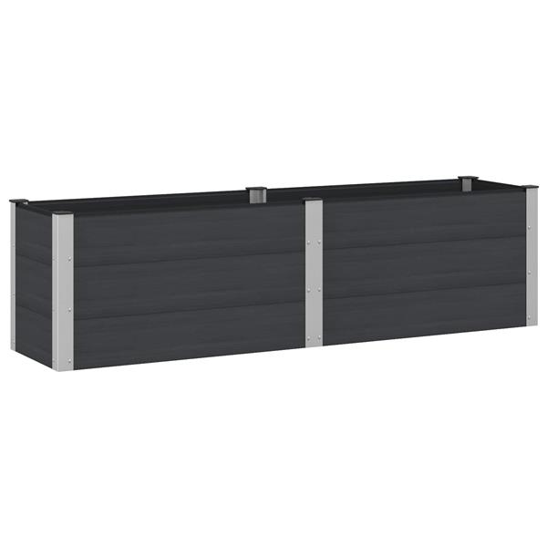 Grote foto vidaxl verhoogde plantenbak zwart 200 x 50 x 54 cm alu. tuin en terras overige tuin en terras