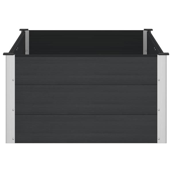 Grote foto vidaxl verhoogde plantenbak zwart 150 x 100 x 54 cm alu. tuin en terras overige tuin en terras