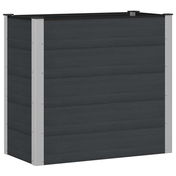 Grote foto vidaxl verhoogde plantenbak zwart 100 x 50 x 91 cm alu. tuin en terras overige tuin en terras