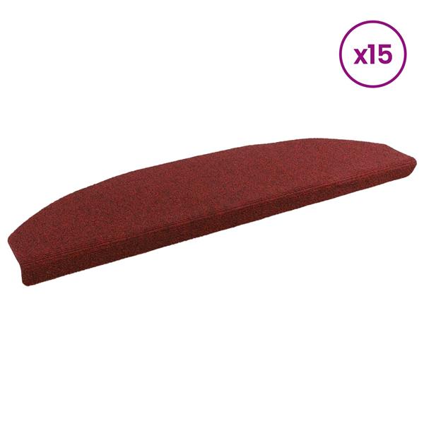 Grote foto vidaxl zelfklevende trapmatten 15 pcs bordeaux rood 80 x 24 5 x 3 5 cm huis en inrichting overige huis en inrichting