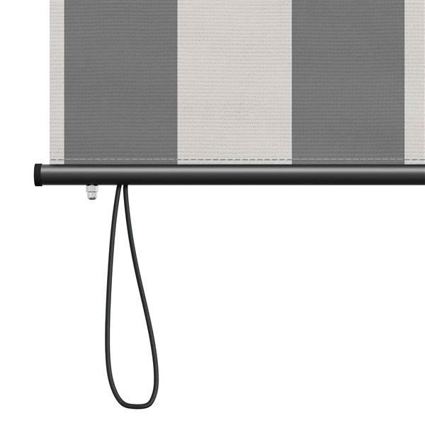 Grote foto vidaxl rolgordijn antraciet en wit 60 x 250 cm stof en aluminium huis en inrichting gordijnen en lamellen