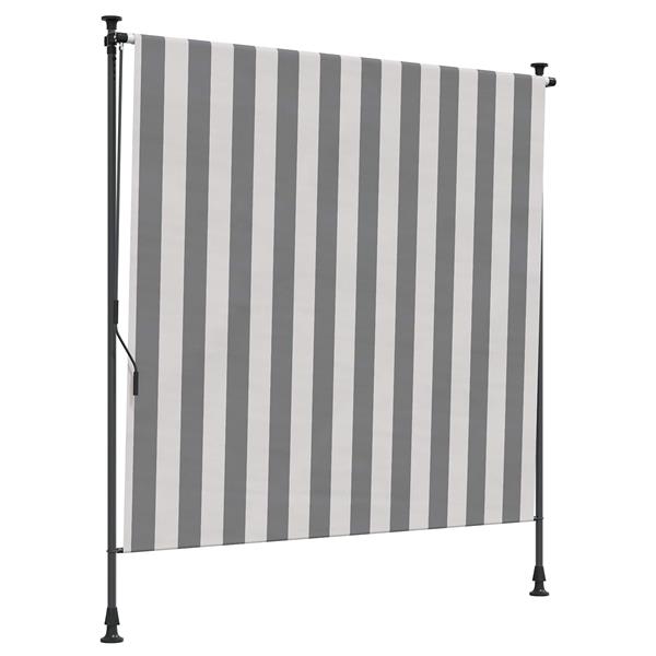 Grote foto vidaxl buiten rolgordijn antraciet en wit 200 x 270 cm tuin en terras overige tuin en terras