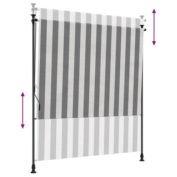 Grote foto vidaxl buiten rolgordijn antraciet en wit 120 x 270 cm tuin en terras overige tuin en terras