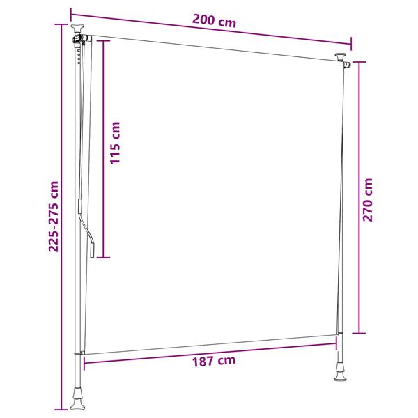 Grote foto vidaxl buiten rolgordijn lichtgrijs 200 x 270 cm tuin en terras overige tuin en terras