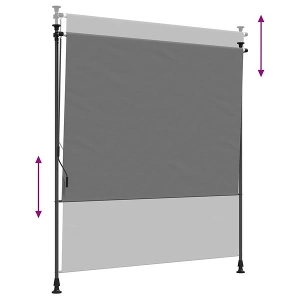 Grote foto vidaxl buiten rolgordijn lichtgrijs 150 x 270 cm tuin en terras overige tuin en terras