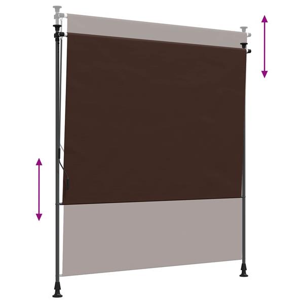 Grote foto vidaxl buiten rolgordijn bruin 120 x 270 cm tuin en terras overige tuin en terras
