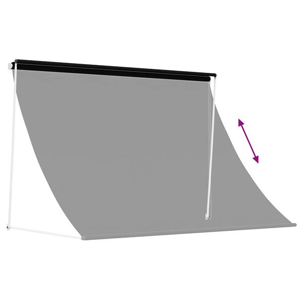 Grote foto vidaxl markies zwart 350 x 150 cm 180 g m polyester met pu coating tuin en terras overige tuin en terras