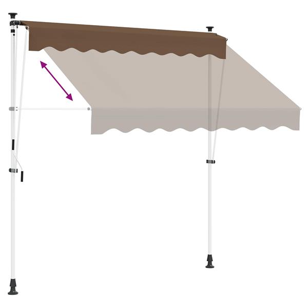 Grote foto vidaxl handmatig uitschuifbare luifel taupe 400 cm tuin en terras overige tuin en terras