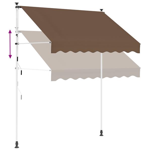 Grote foto vidaxl handmatig uitschuifbare luifel taupe 150 cm tuin en terras overige tuin en terras