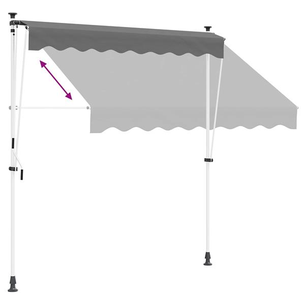 Grote foto vidaxl handmatig uitschuifbare luifel lichtgrijs 150 cm tuin en terras overige tuin en terras