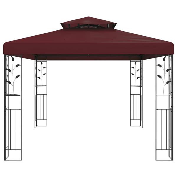 Grote foto vidaxl paviljoen 3 97 x 2 96 x 2 68 m wijnrood polyester en staal tuin en terras overige tuin en terras