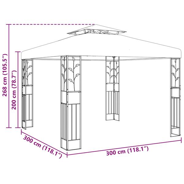 Grote foto vidaxl paviljoen 3 x 3 x 2 68 m groen polyester en staal tuin en terras overige tuin en terras