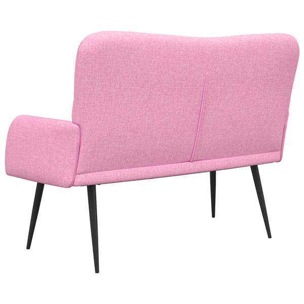 Grote foto vidaxl twee persoons sofa roze 115 x 61 x 87 cm stof huis en inrichting bankstellen