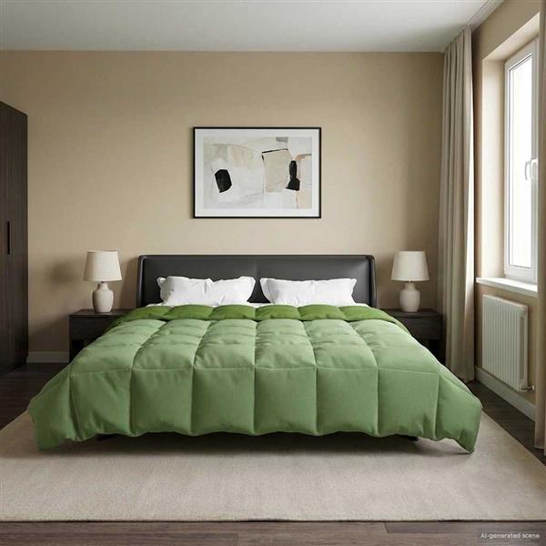 Grote foto vidaxl vol jaar dekbed gekwilt groen 220 x 240 cm microfiber huis en inrichting bedden