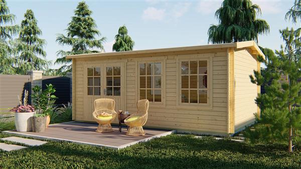 Grote foto blokhut tuinhuis sophie 40 mm onbehandeld tuin en terras tuinhuisjes en blokhutten