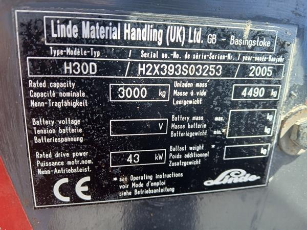 Grote foto linde h30d met freelift en sideshift. agrarisch heftrucks