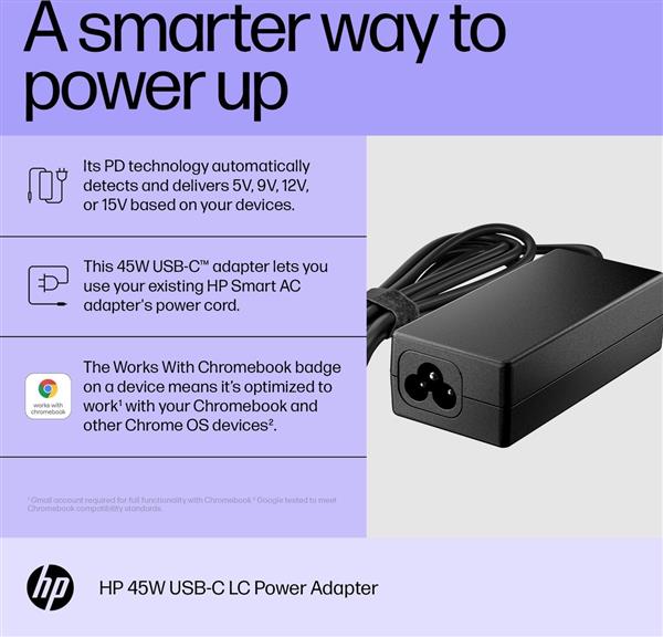 Grote foto hp 45w adapter usb c 1mz01aa abb nieuw computers en software overige