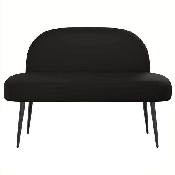 Grote foto vidaxl beklede bank met rugleuning zwart 110 x 60 x 76 cm kunstleer huis en inrichting overige huis en inrichting