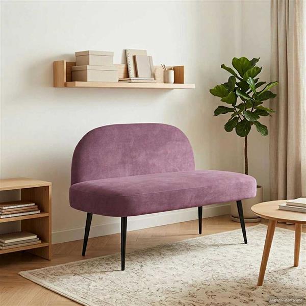 Grote foto vidaxl beklede bank met rugleuning paars 110 x 60 x 76 cm fluweel huis en inrichting overige huis en inrichting