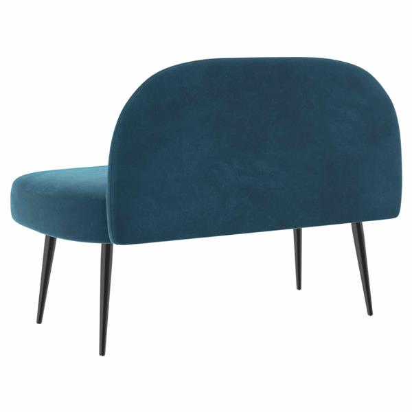 Grote foto vidaxl beklede bank met rugleuning blauw 110 x 60 x 76 cm fluweel huis en inrichting overige huis en inrichting