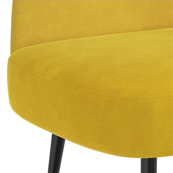 Grote foto vidaxl beklede bank met rugleuning geel 110 x 60 x 76 cm fluweel huis en inrichting overige huis en inrichting