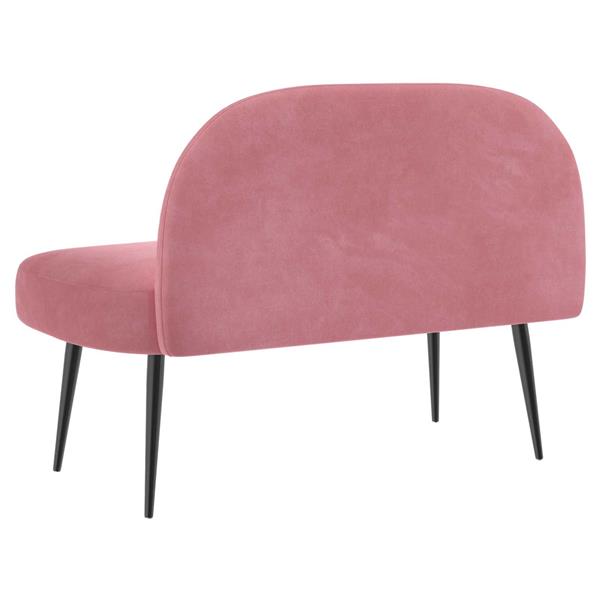 Grote foto vidaxl beklede bank met rugleuning roze 110 x 60 x 76 cm fluweel huis en inrichting overige huis en inrichting