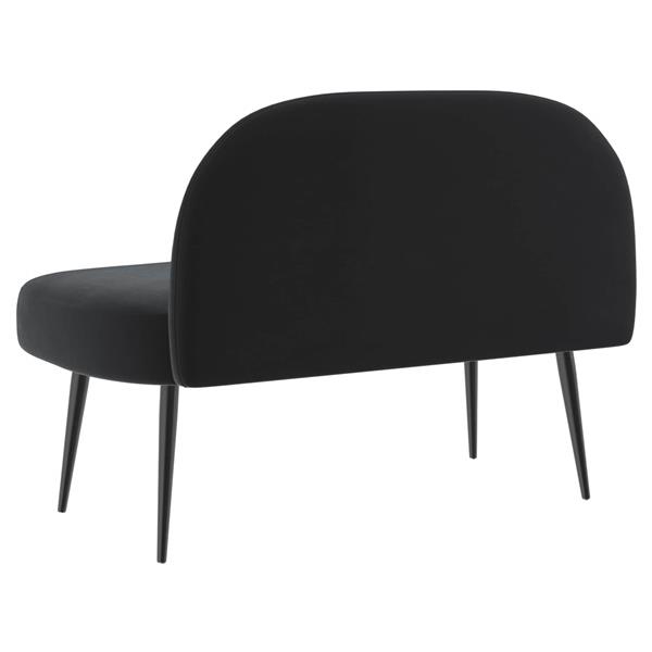 Grote foto vidaxl beklede bank met rugleuning zwart 110 x 60 x 76 cm fluweel huis en inrichting overige huis en inrichting