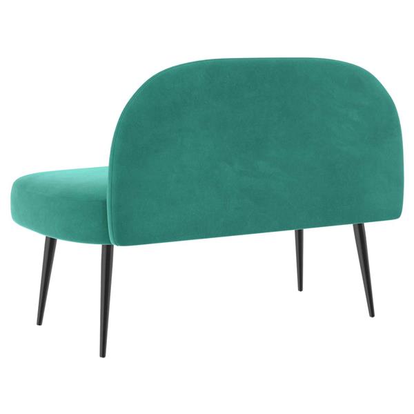 Grote foto vidaxl beklede bank met rugleuning turquoise 110 x 60 x 76 cm fluweel huis en inrichting overige huis en inrichting