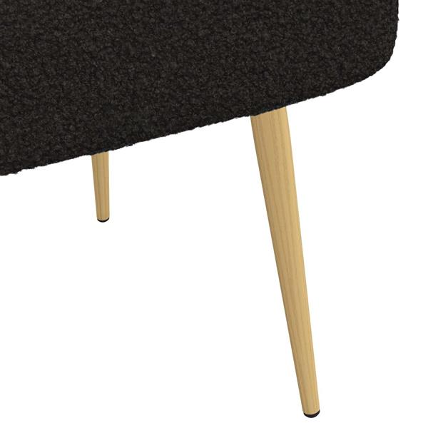 Grote foto vidaxl beklede bank met rugleuning zwart 110 x 60 x 76 cm boucl huis en inrichting overige huis en inrichting