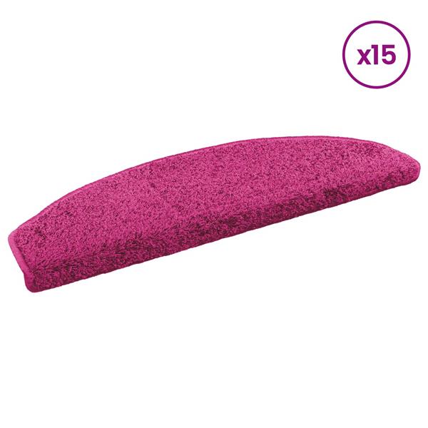 Grote foto vidaxl zelfklevende trapmatten halfrond 15 pcs roze 80 x 24 5 x 3 5 cm huis en inrichting overige huis en inrichting