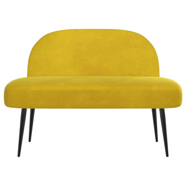 Grote foto vidaxl beklede bank met rugleuning geel 110 x 60 x 76 cm fluweel huis en inrichting overige huis en inrichting