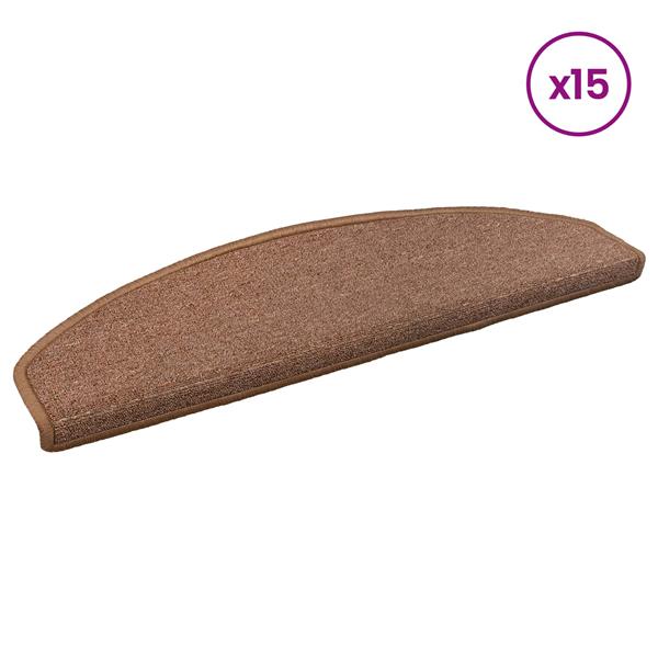 Grote foto vidaxl zelfklevende trapmatten 15 pcs bruin 80 x 24 5 x 3 5 cm huis en inrichting overige huis en inrichting