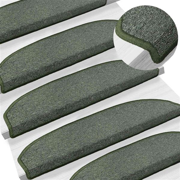 Grote foto vidaxl zelfklevende trapmatten 15 pcs donkergroen 80 x 24 5 x 3 5 cm huis en inrichting overige huis en inrichting
