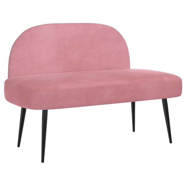 Grote foto vidaxl beklede bank met rugleuning roze 110 x 60 x 76 cm fluweel huis en inrichting overige huis en inrichting