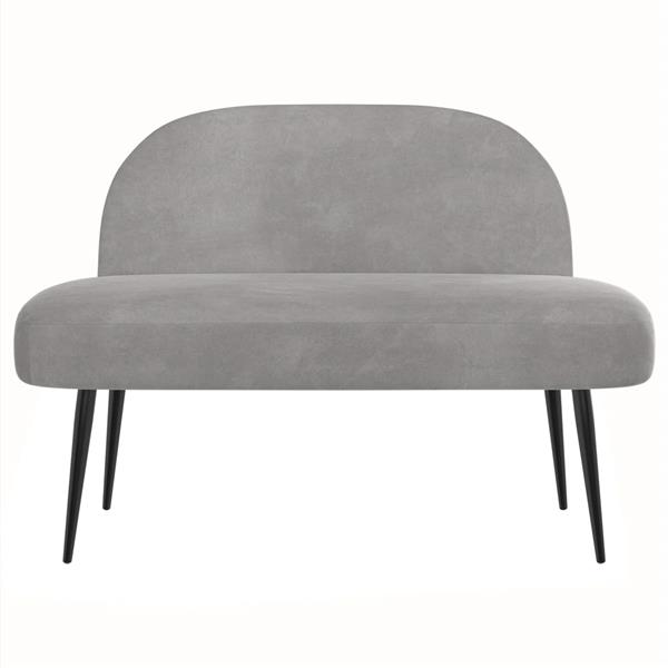 Grote foto vidaxl beklede bank met rugleuning lichtgrijs 110 x 60 x 76 cm fluweel huis en inrichting overige huis en inrichting