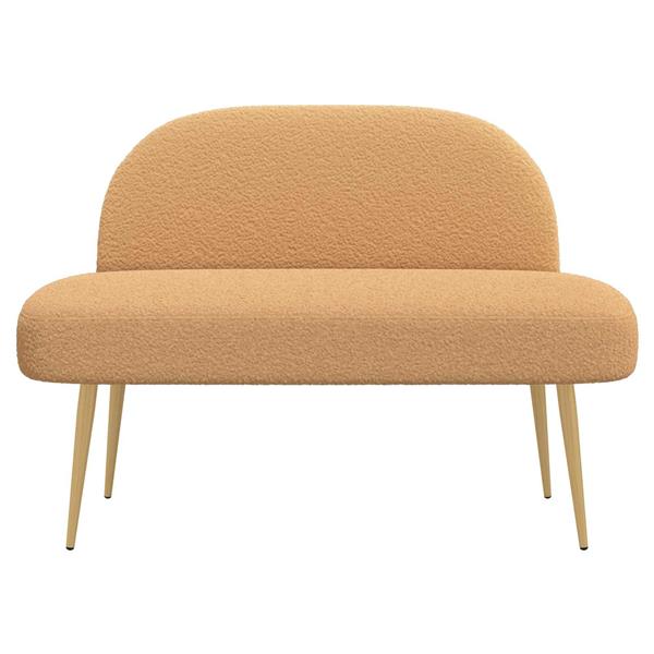 Grote foto vidaxl beklede bank met rugleuning beige 110 x 60 x 76 cm boucl huis en inrichting overige huis en inrichting