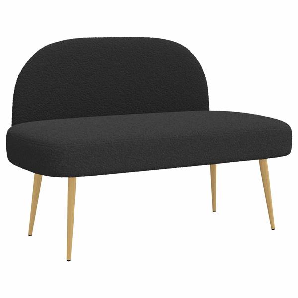 Grote foto vidaxl beklede bank met rugleuning zwart 110 x 60 x 76 cm boucl huis en inrichting overige huis en inrichting