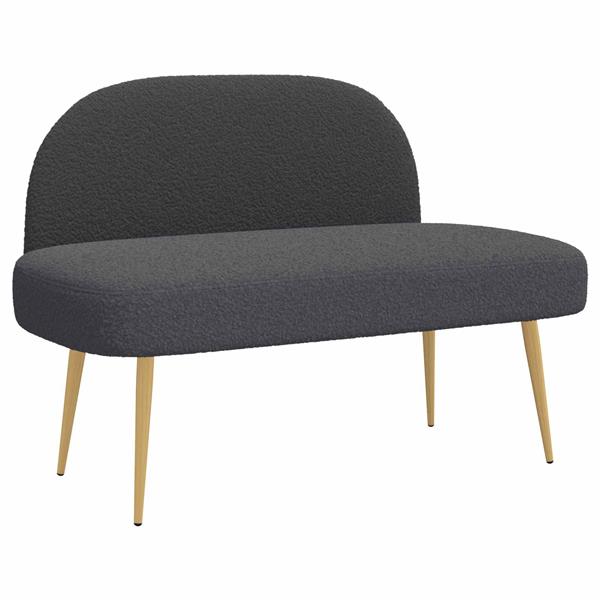 Grote foto vidaxl beklede bank met rugleuning donkergrijs 110 x 60 x 76 cm boucl huis en inrichting overige huis en inrichting