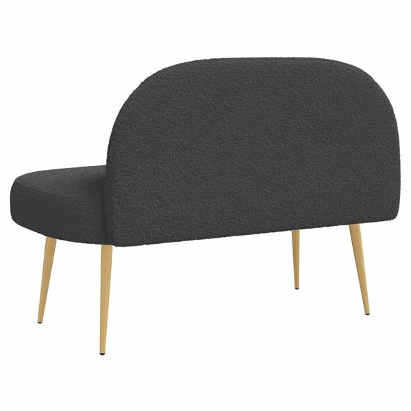 Grote foto vidaxl beklede bank met rugleuning donkergrijs 110 x 60 x 76 cm boucl huis en inrichting overige huis en inrichting