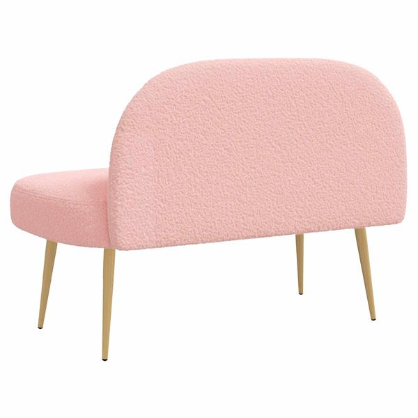 Grote foto vidaxl beklede bank met rugleuning roze 110 x 60 x 76 cm boucl huis en inrichting overige huis en inrichting