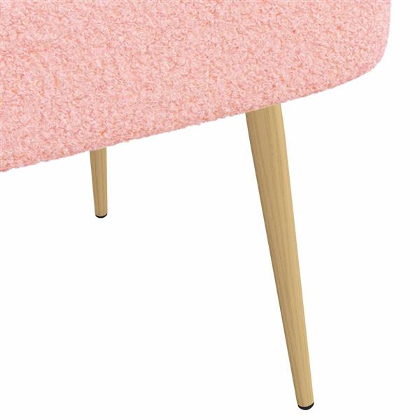 Grote foto vidaxl beklede bank met rugleuning roze 110 x 60 x 76 cm boucl huis en inrichting overige huis en inrichting