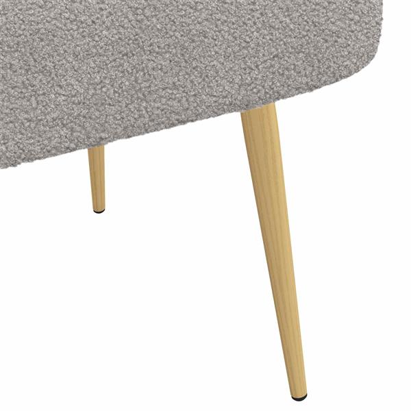 Grote foto vidaxl beklede bank met rugleuning lichtgrijs 110 x 60 x 76 cm boucl huis en inrichting overige huis en inrichting