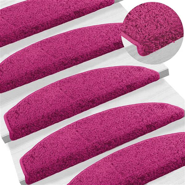 Grote foto vidaxl zelfklevende trapmatten halfrond 15 pcs roze 80 x 24 5 x 3 5 cm huis en inrichting overige huis en inrichting