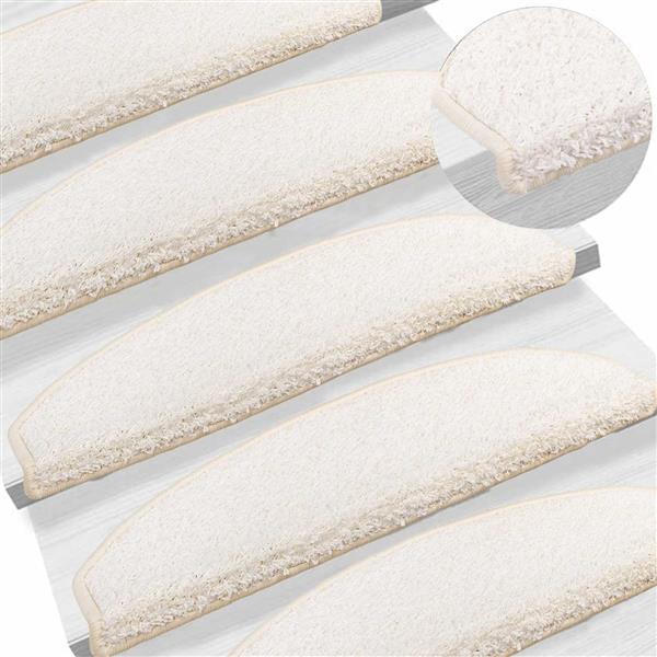 Grote foto vidaxl zelfklevende trapmatten halfrond 15 pcs wit 80 x 24 5 x 3 5 cm huis en inrichting overige huis en inrichting