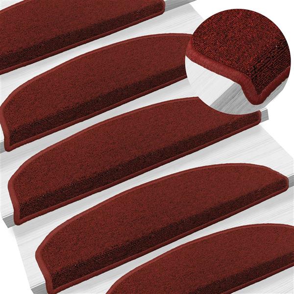 Grote foto vidaxl zelfklevende trapmatten 15 pcs bordeaux rood 80 x 24 5 x 3 5 cm huis en inrichting overige huis en inrichting