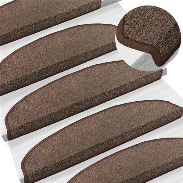 Grote foto vidaxl zelfklevende trapmatten 15 pcs koffiebruin 80 x 24 5 x 3 5 cm huis en inrichting overige huis en inrichting