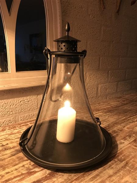 Grote foto klassieke kaarsenhouder van glas en metaal huis en inrichting woningdecoratie