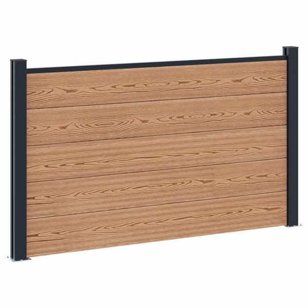 Grote foto vidaxl hekpaneel wpc en aluminium bruin tuin en terras hekken en schuttingen