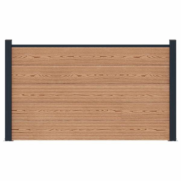 Grote foto vidaxl hekpaneel wpc en aluminium bruin tuin en terras hekken en schuttingen